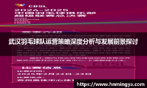 武汉羽毛球队运营策略深度分析与发展前景探讨